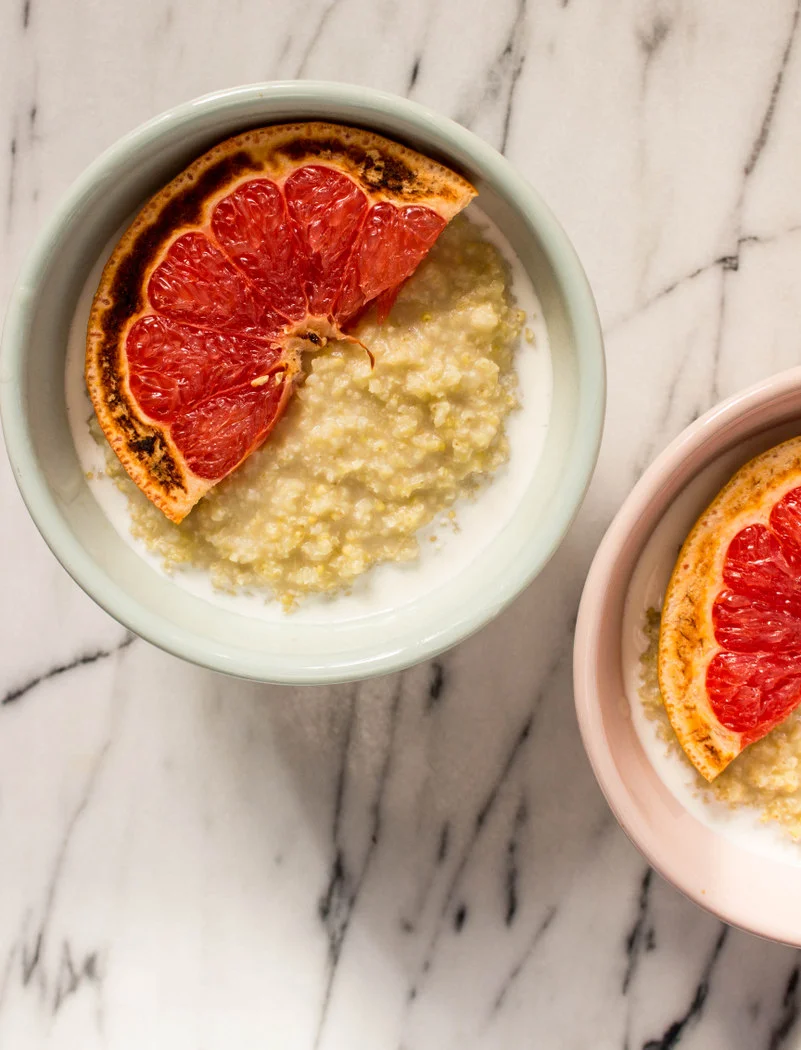 Millet Coconut Porridge with Roasted Grapefruit