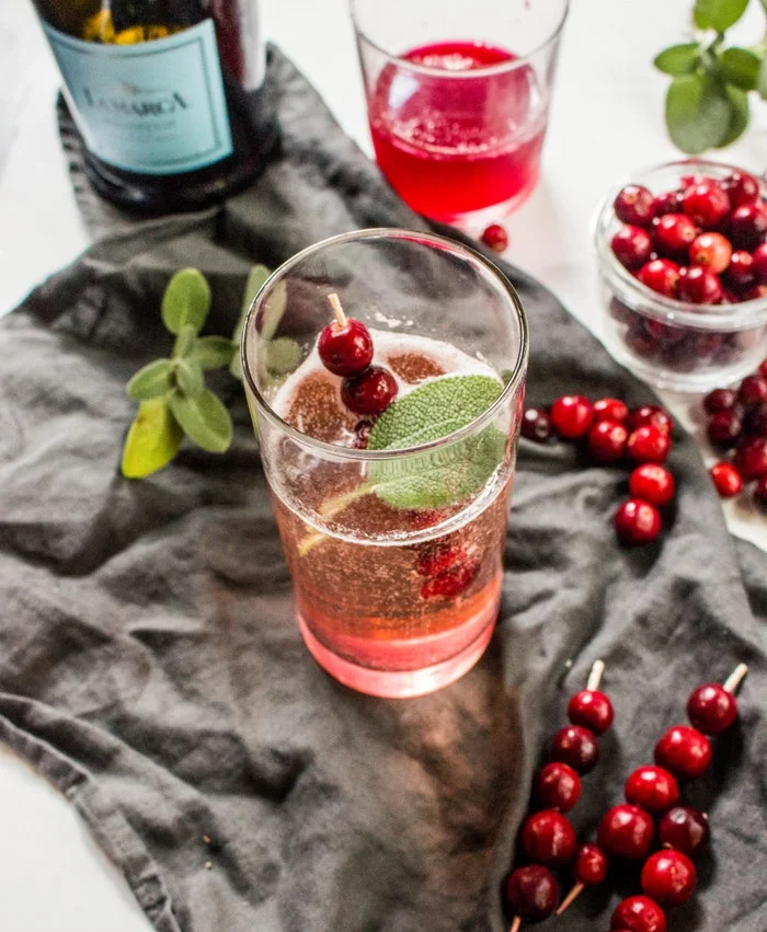 Sparkling Cranberry Sage Cocktail