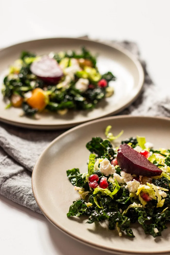 Shredded Kale + Brussels Sprout Salad with Beets and Oranges — Local Haven