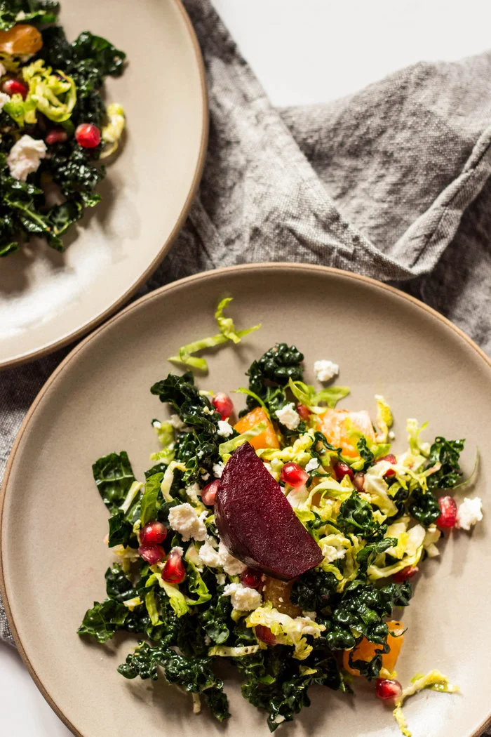 Shredded Kale + Brussels Sprout Salad with Beets and Oranges — Local Haven