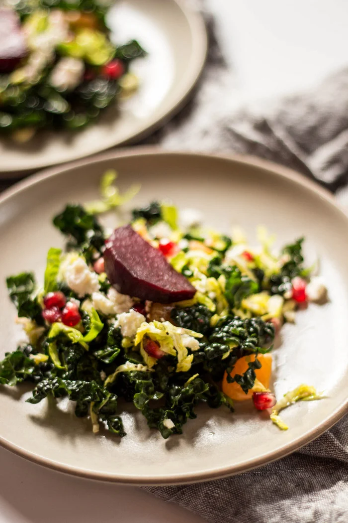 Shredded Kale + Brussels Sprout Salad with Beets and Oranges — Local Haven