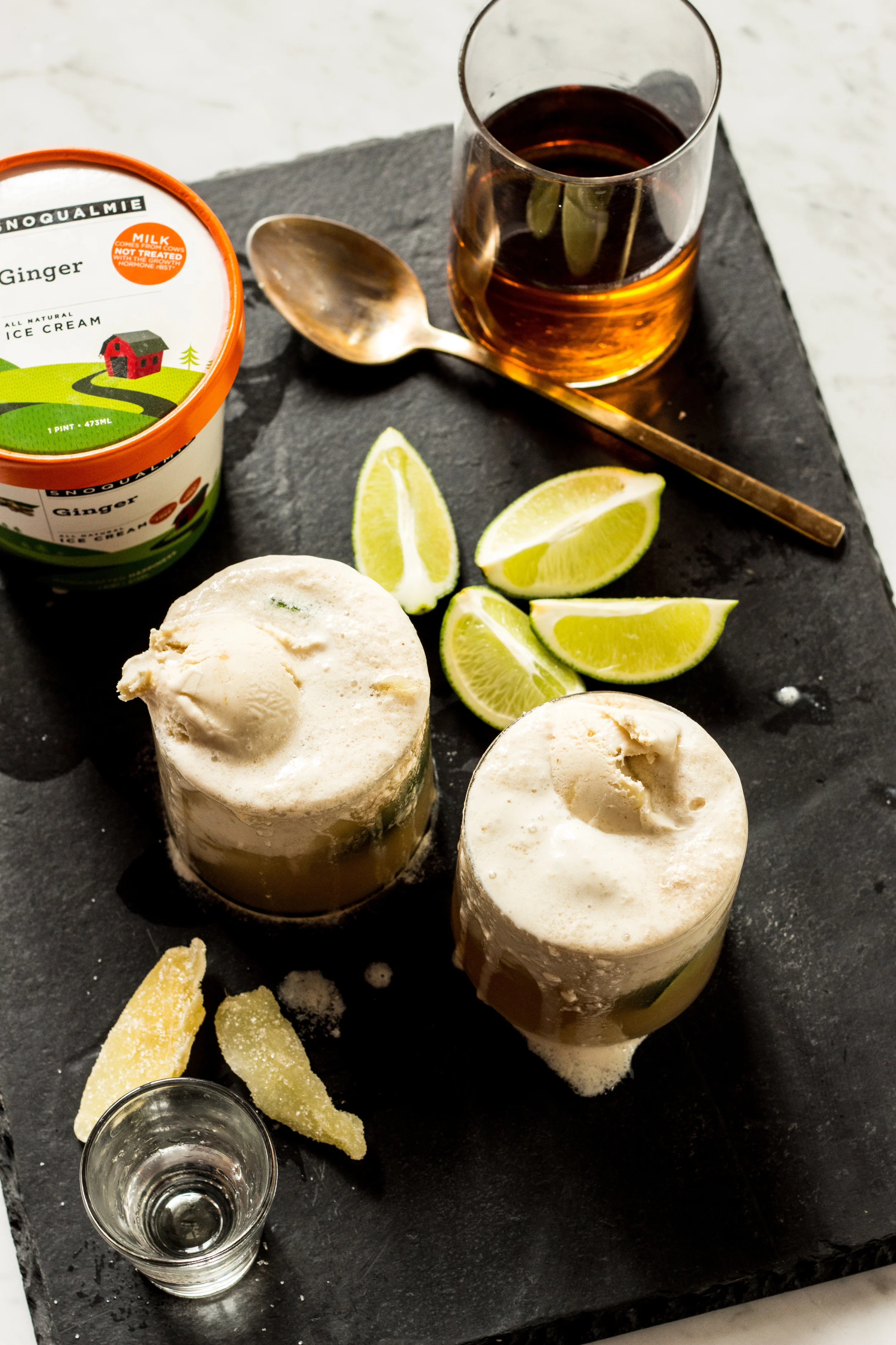 Whiskey Ginger Float featuring Snoqualmie Ice Cream