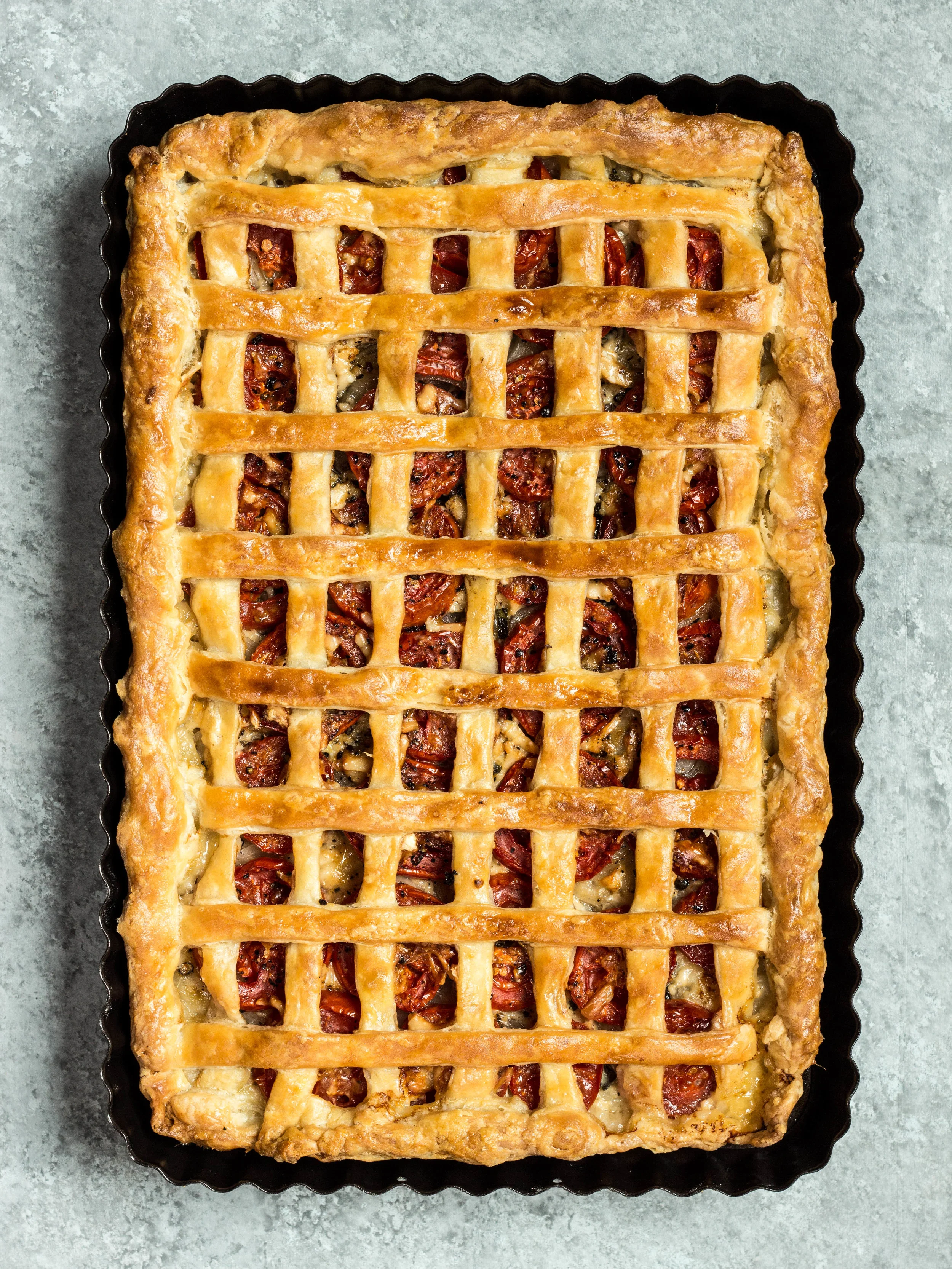 Tomato Pie with Shallots & Gruyere 