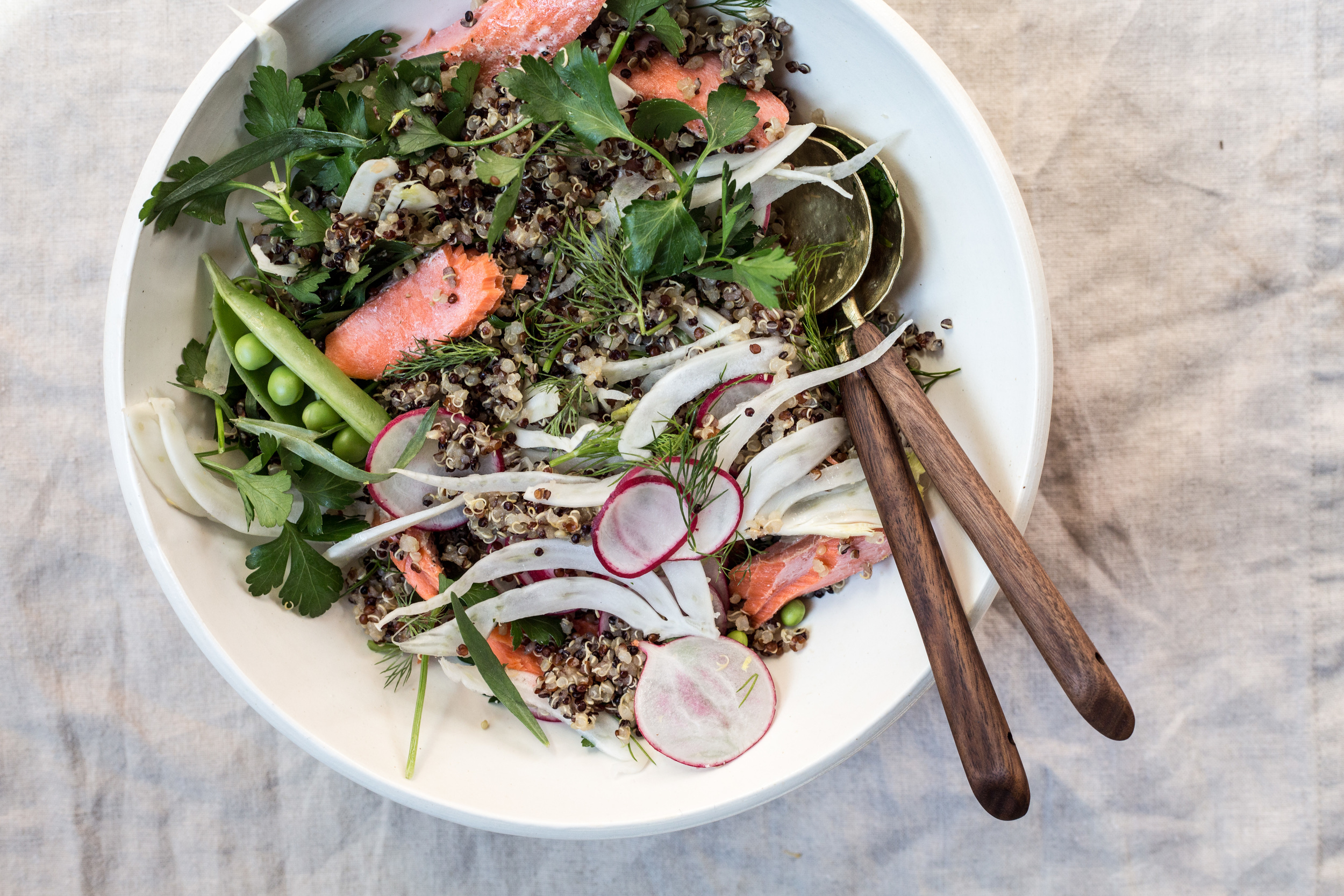 Salmon over Herbed Grains with Salsa Verde