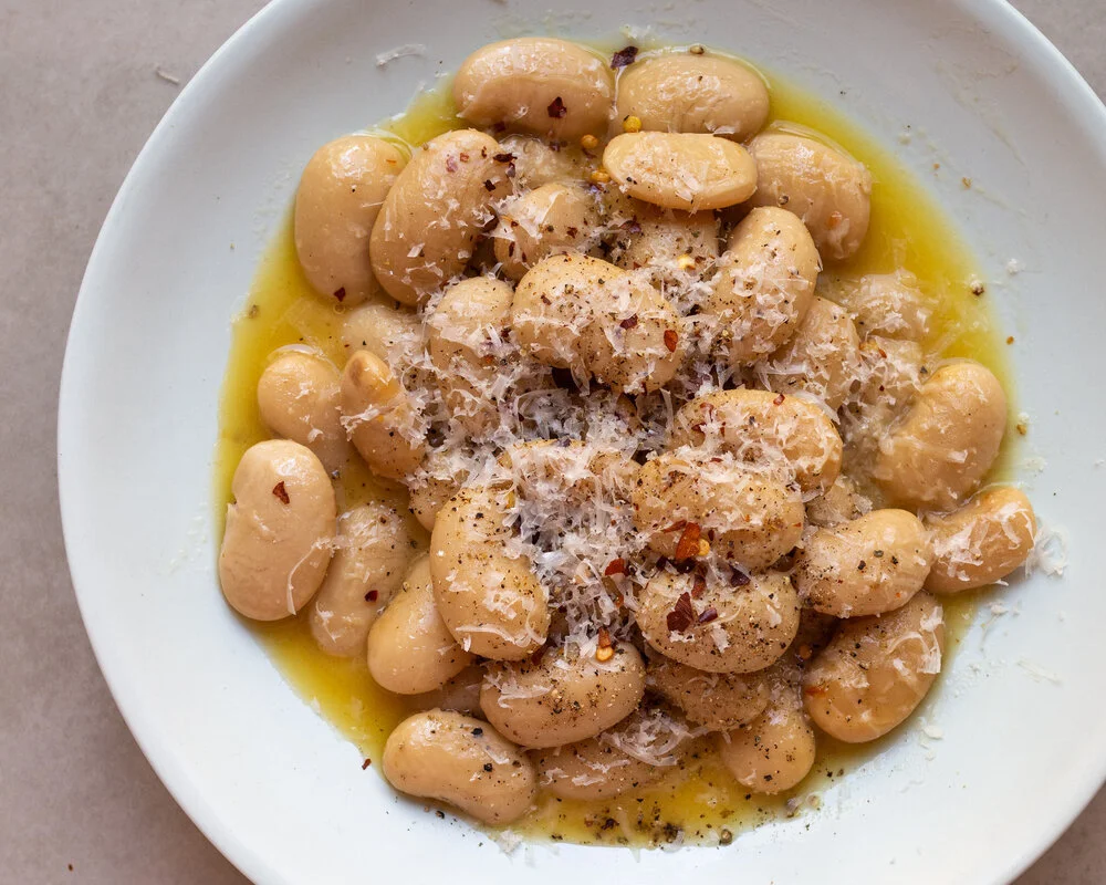 Buttery Parmesan Braised Beans 