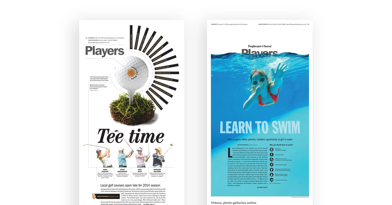 Poughkeepsie Journal participant sports pages by Jose Soto.