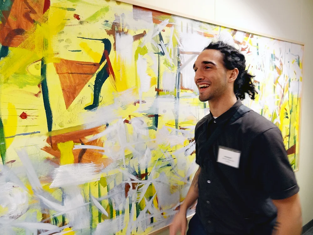 Jacob Giberson and painting, 2013.