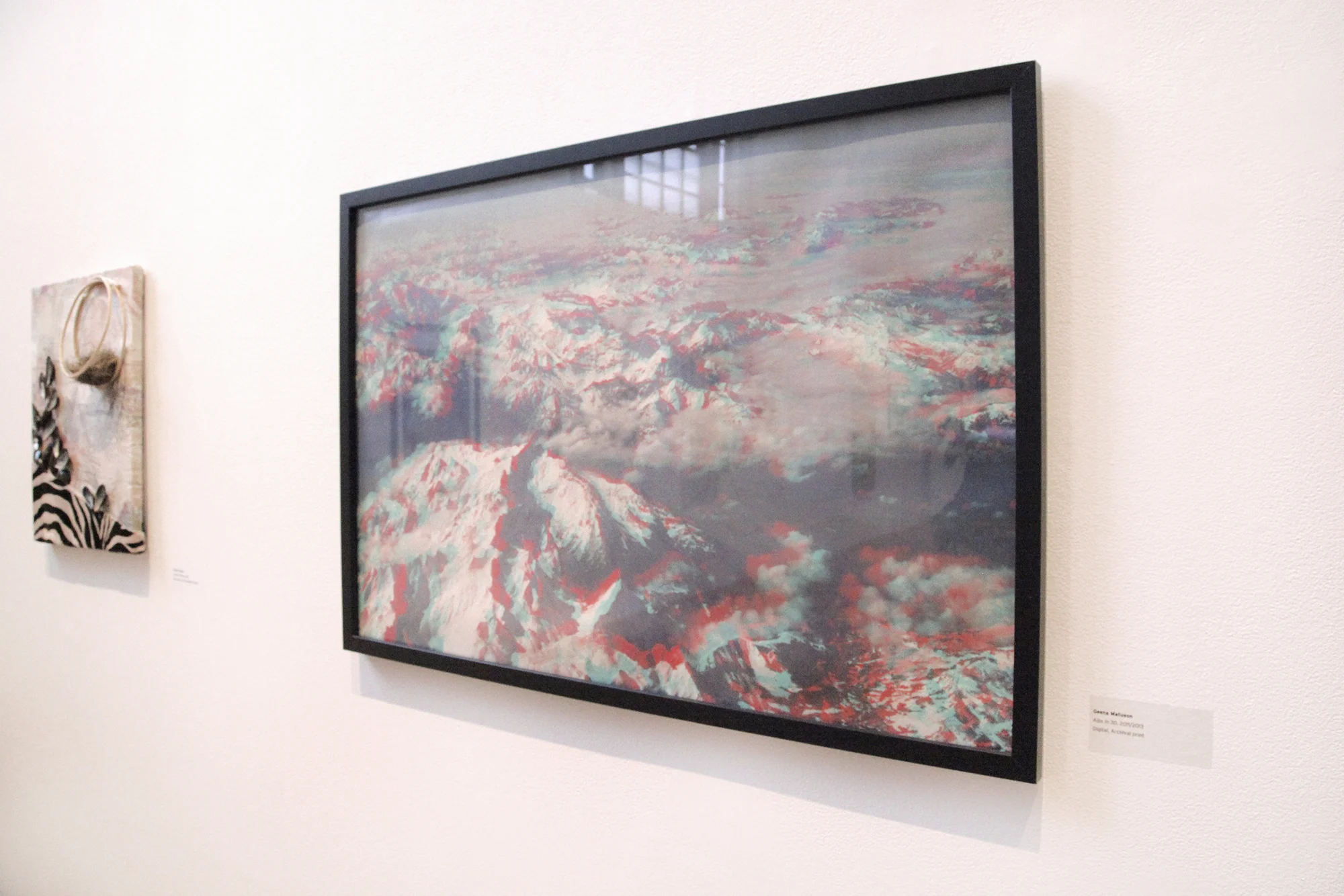 Geena Matuson's (@geenamatuson) framed work 'Alps in 3D' in MassArt Graduating Senior Exhibition, 2013.