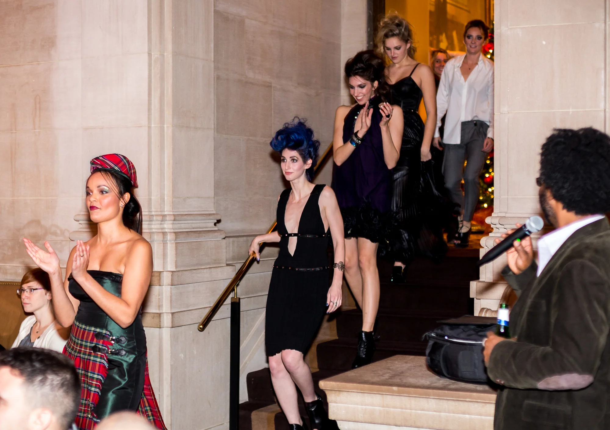 Models Renee Gadsden, Geena Matuson (@geenamatuson) and Renée Ricciardi wear Chynna Pope at fashion show. Image by CDA Media.