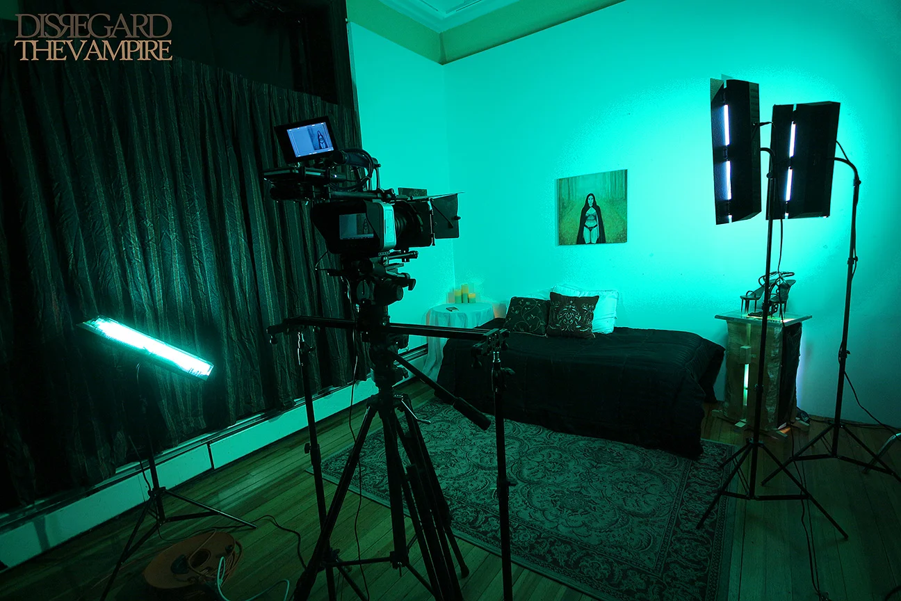 'The Green Room' on the set of Mike Messier's 'Disregard The Vampire' at Courthouse Center for the Arts in Rhode Island, 2014.