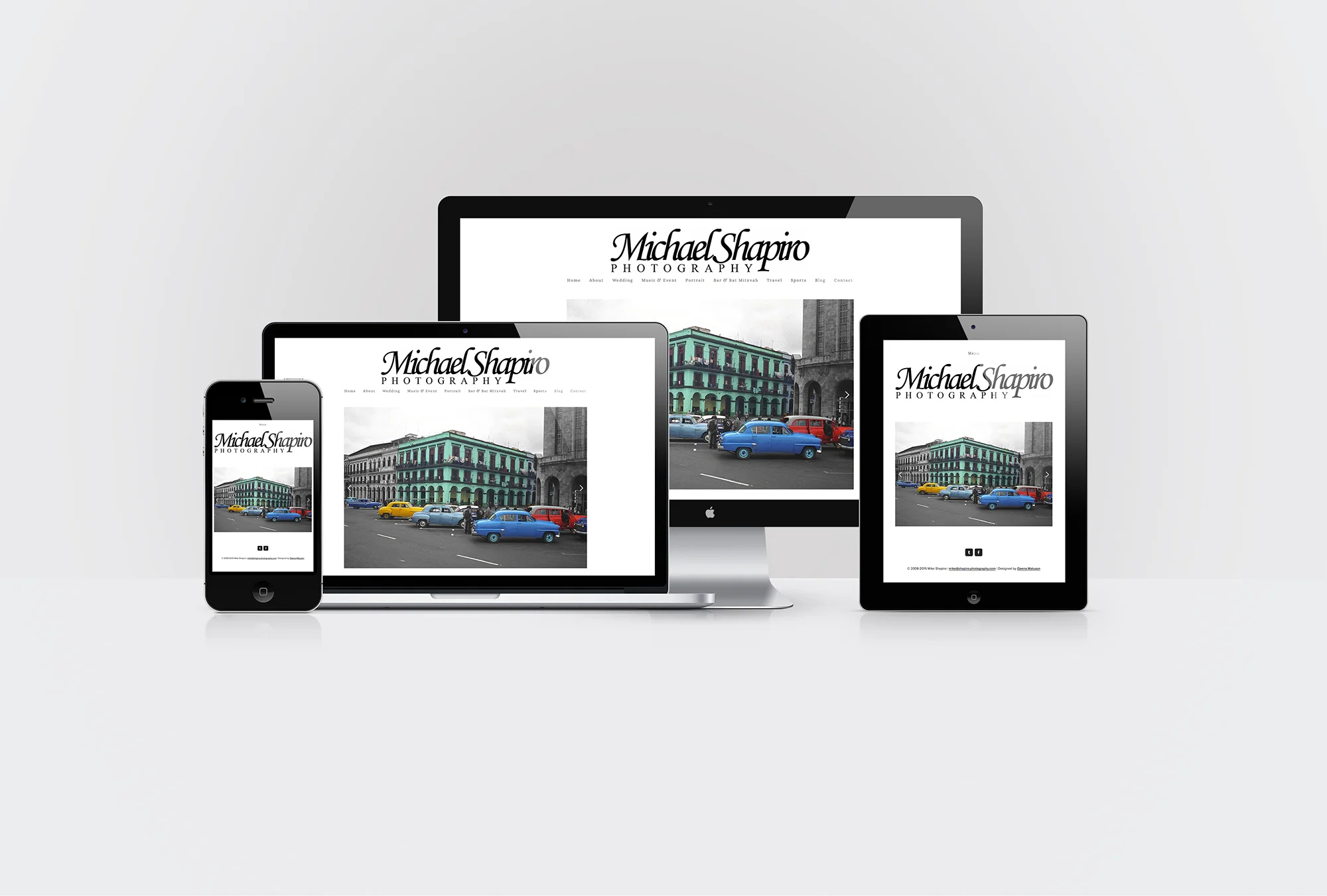 Website for 'Michael Shapiro Photography,' created by Geena Matuson (@geenamatuson).