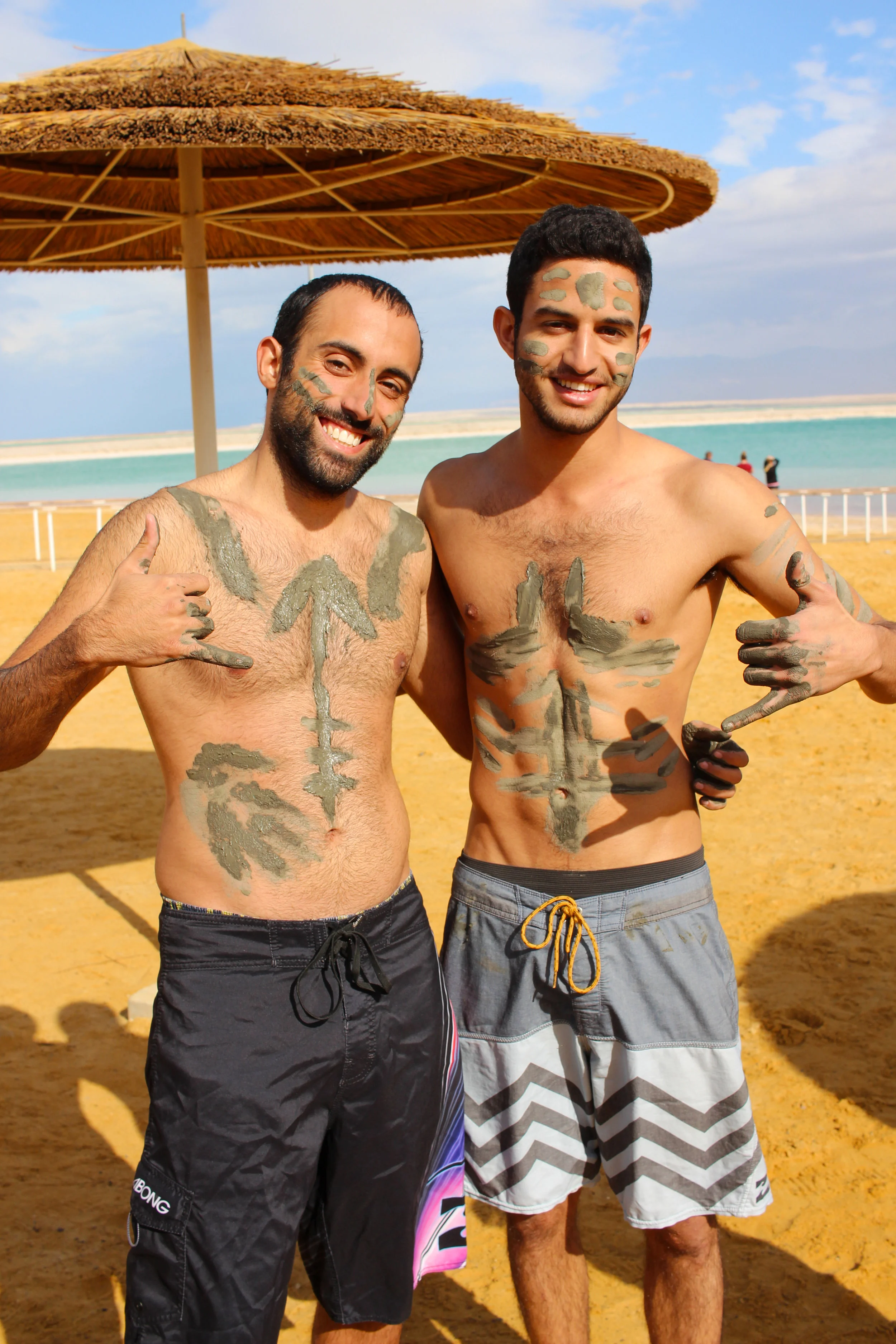 Itamar and Nir with Shorashim #Bus636 at the Dead Sea in December, 2016.