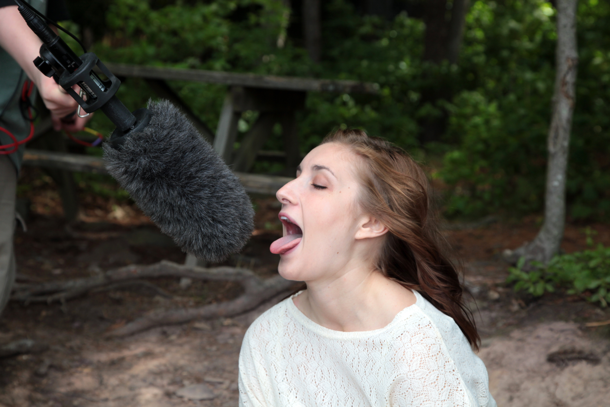 Chelsea Ross Miller on the set of Geena Matuson's (@geenamatuson) thesis film 'My BIg Bad Wolf', 2013.