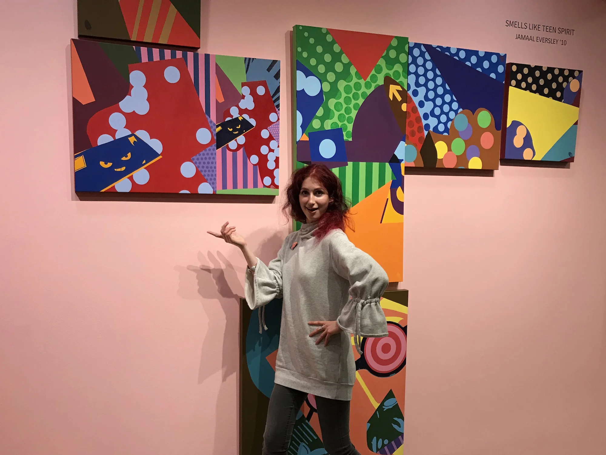 Geena Matuson (@geenamatuson) at Sirjayevs show SMELLS LIKE TEEN SPIRIT at Babson College, October 2017.