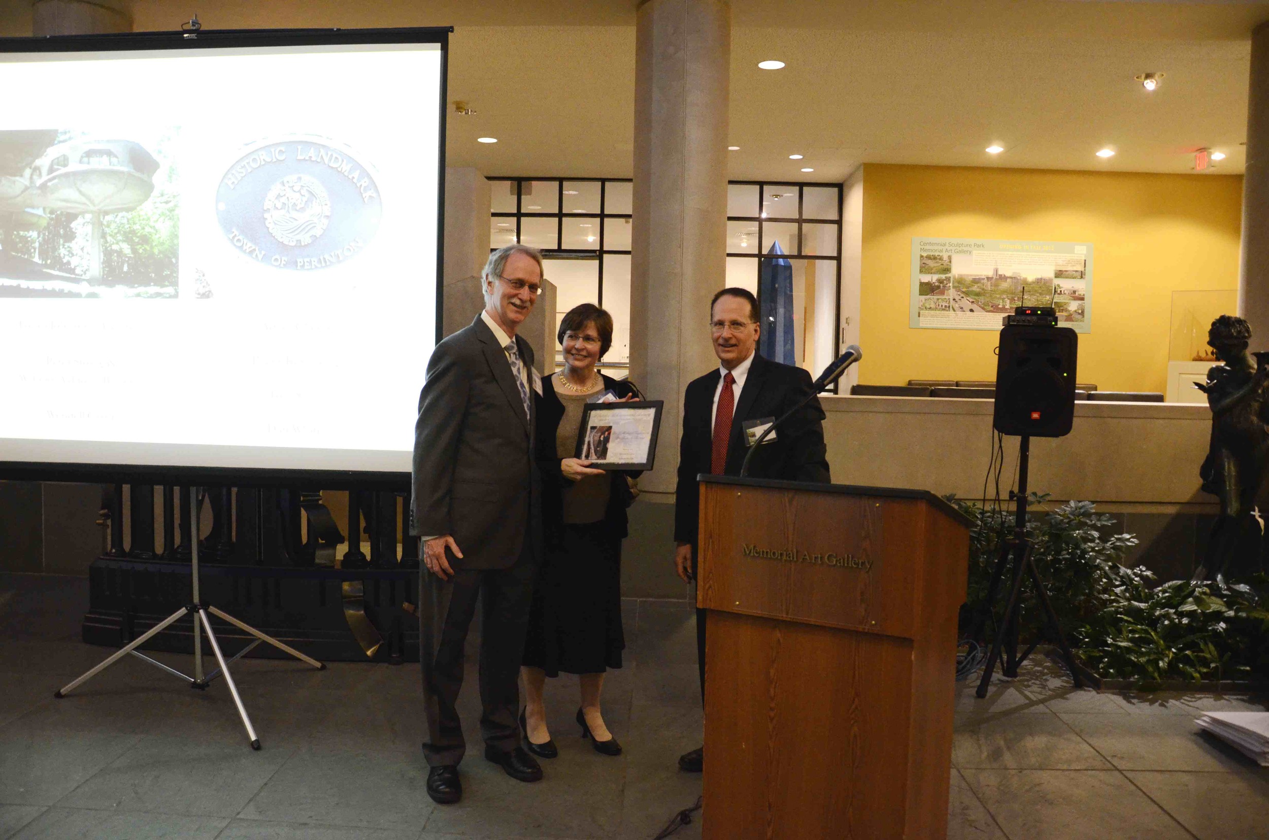  Dr. J. Michael Gagnier &amp; Dr. Theresa Sherrod receiving New Stewardship Award 