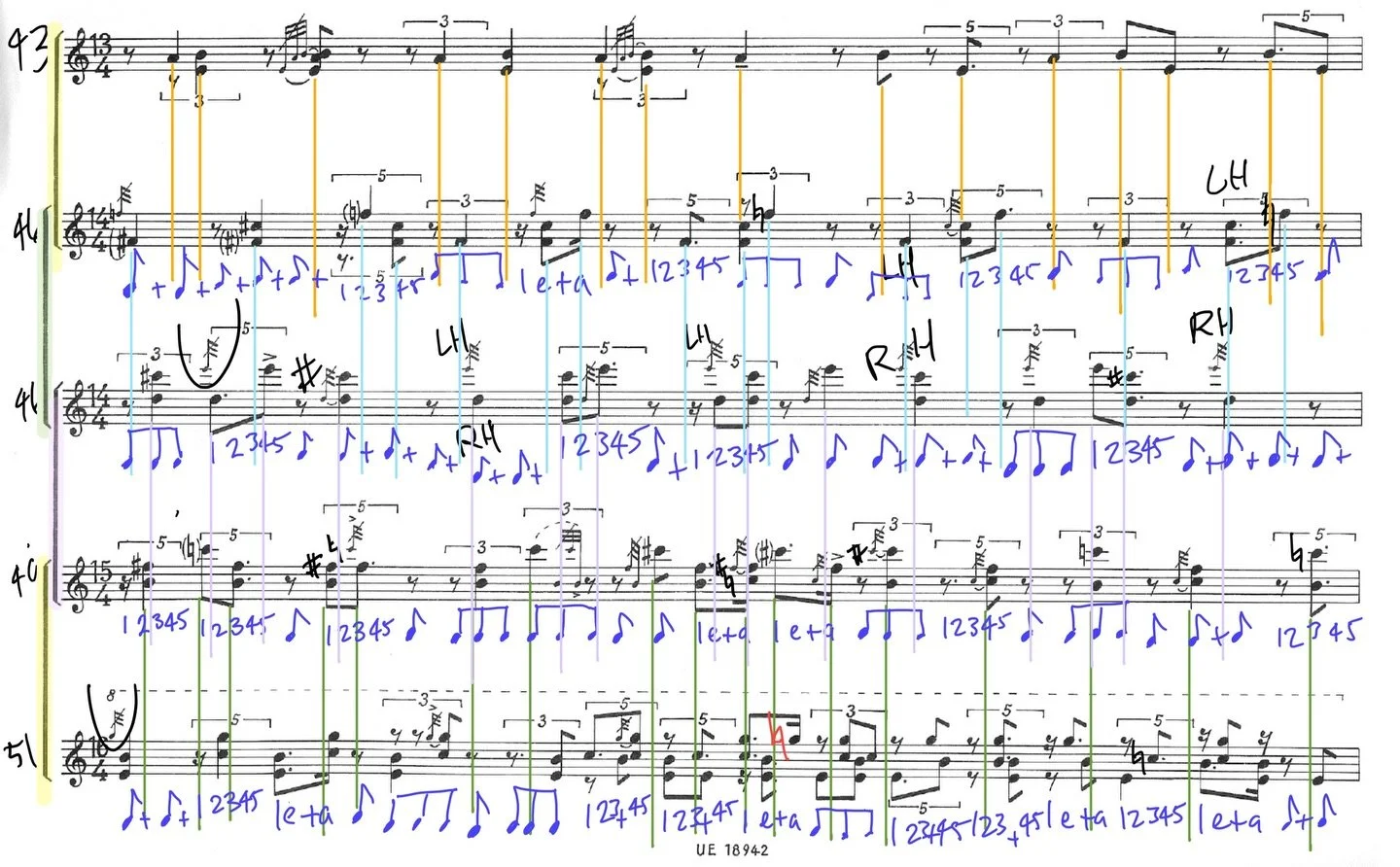 The score (Beat Furrer: &lsquo;Voicelessness: The snow has no voice&rsquo;) looks insane but it is as slow as the thawing of ice and flows like the most delicate snowfall. Both hands are playing in two different tempos. And after you play two lines, 