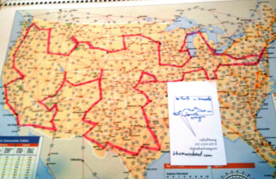 Highlighted Orange: Part One Highlighted Pink: Park Two Photo credit: Jeffrey E. Davis, my host in Tennessee, via Facebook