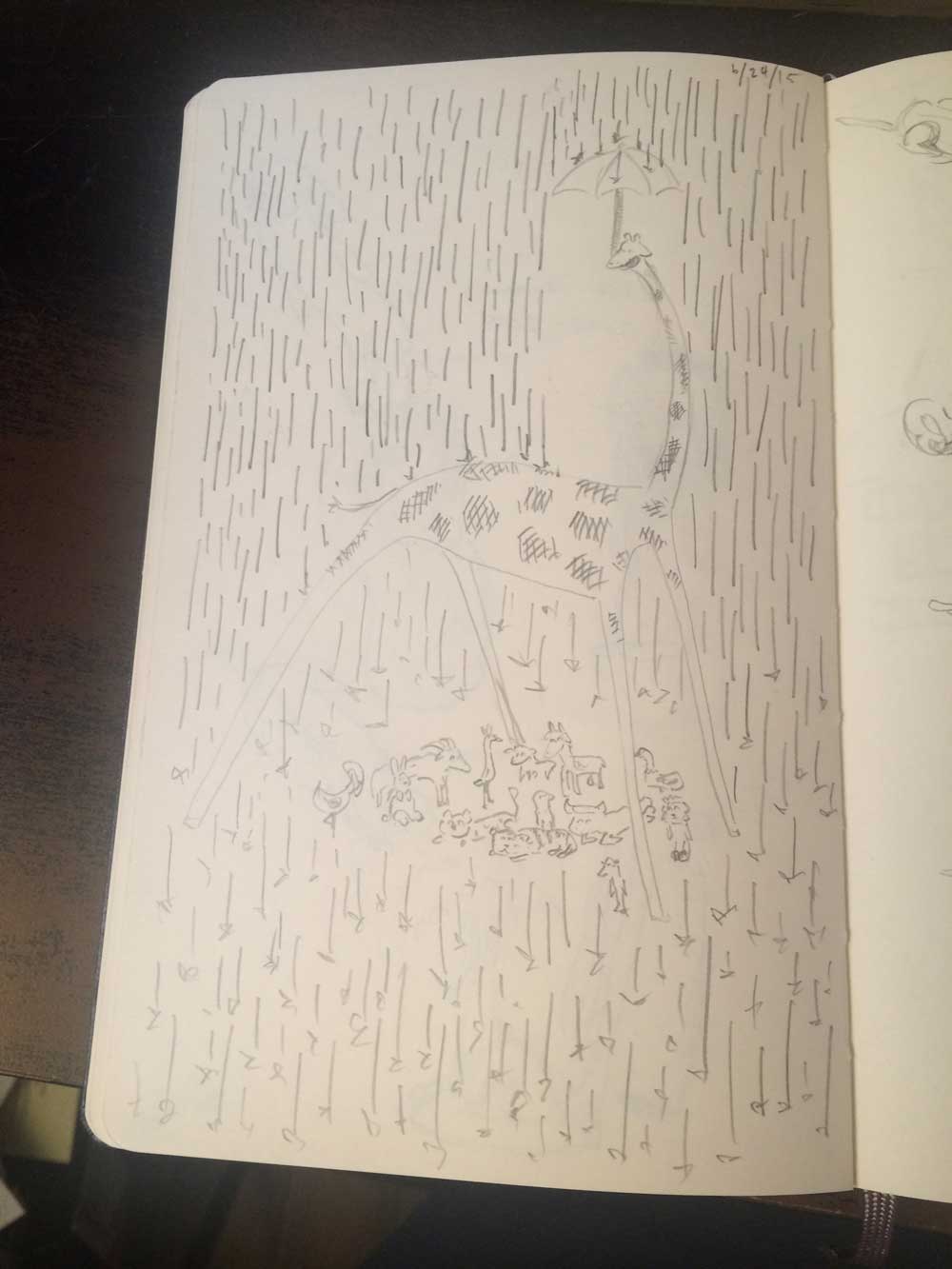 Drew this one morning on the roof.