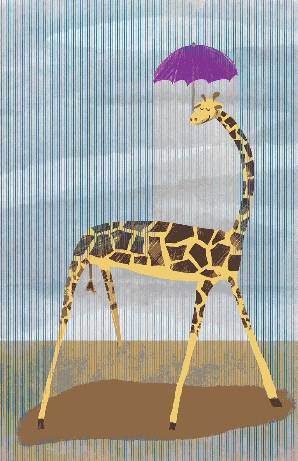 Animals in order of appearance if you don't count the huge, towering giraffe: 1. Elephant // 2. Ostrich // 3. Zebra // 4. Water buffalo // 5. Baboon // 6. Flamingo // 7. Warthog // 8. Cheetah // 9. Gazelle // 10. Jackal // 11. Lion // 12. Tiger