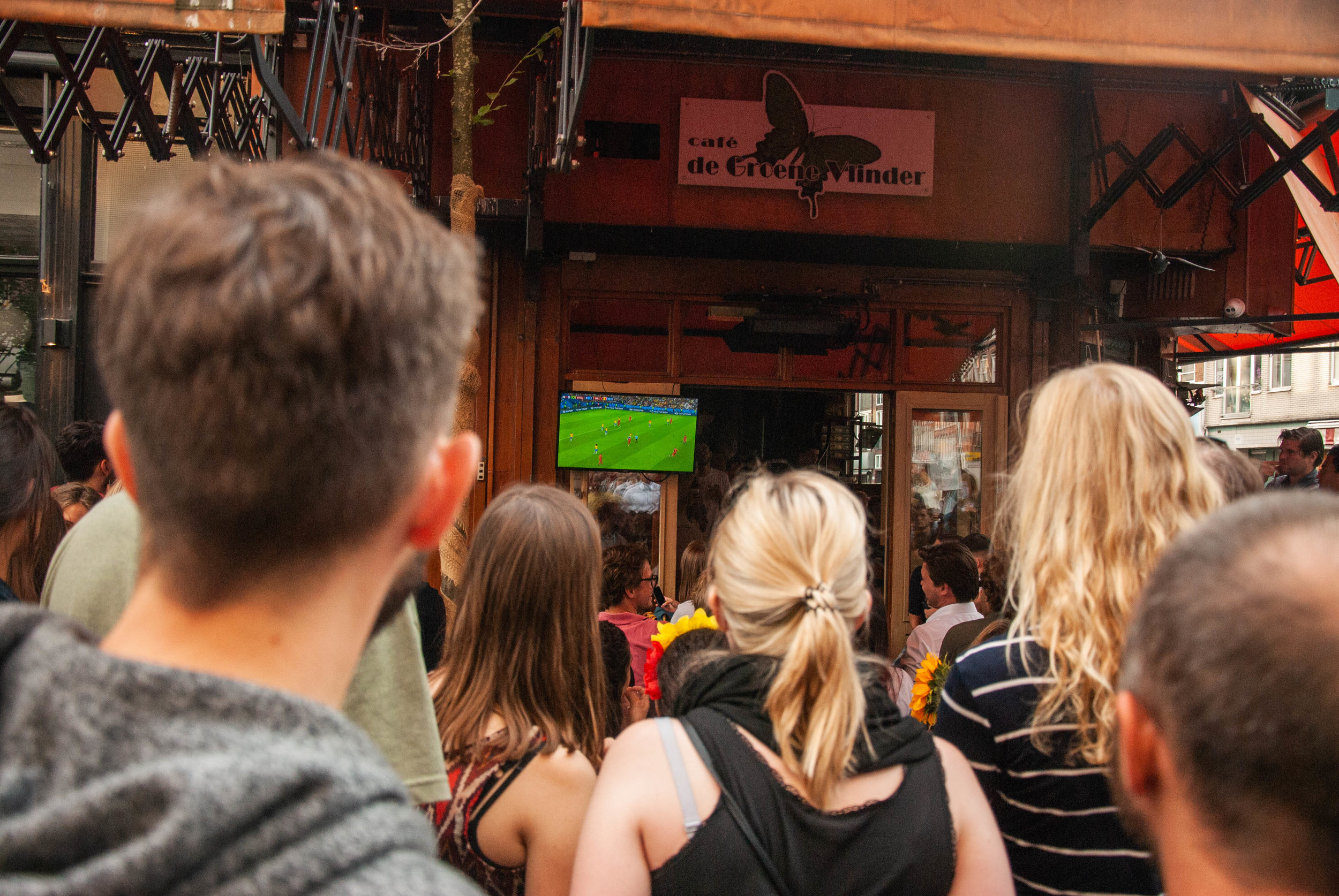 Fans watching the Belgium game