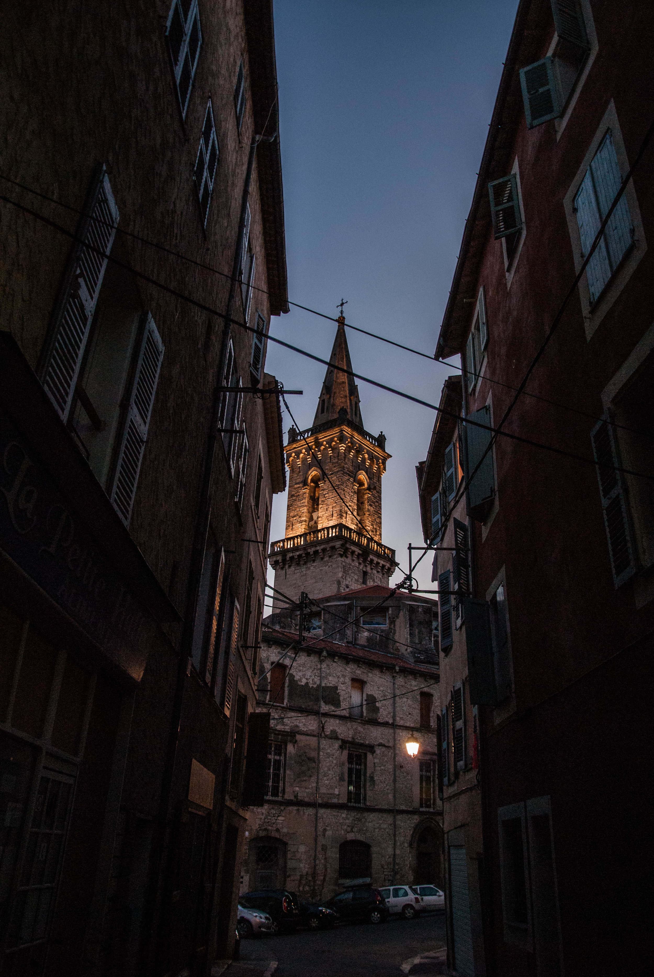 Draguignan at dusk.
