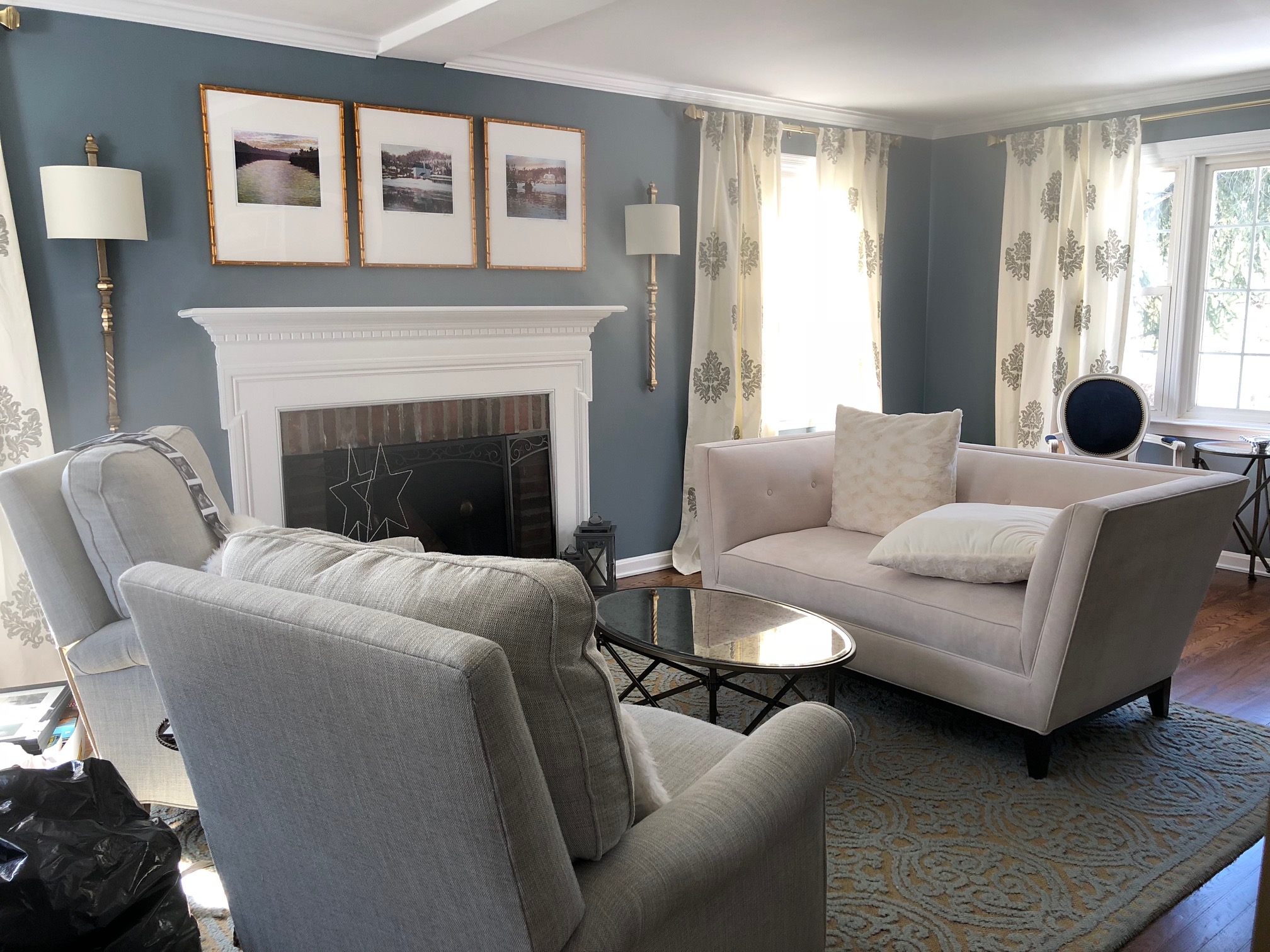 Blue grey living room paint color