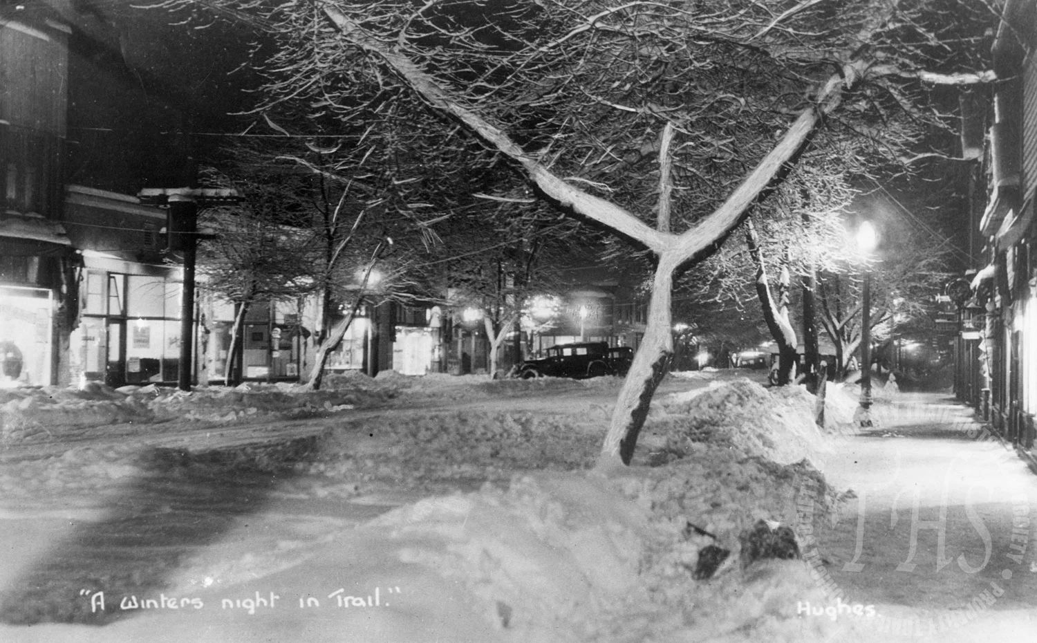 Wintry night in Trail (Hughes) - 1925