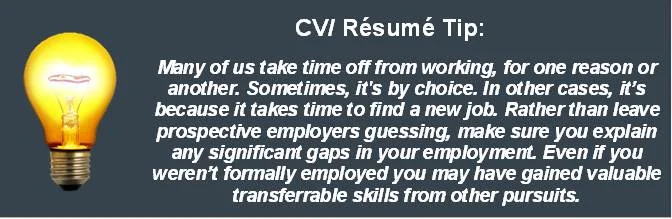 CV Writing Tip for Work Experience Jpeg