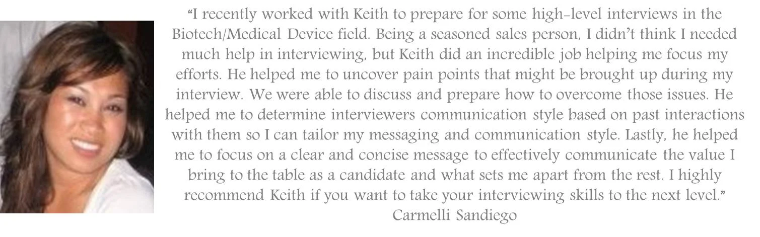 Testimonial for Professional Interview Coaching for Job Seekers