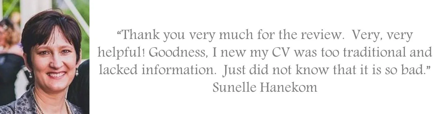 Testimonial for the resume review service offered by Manager Foundation jpeg