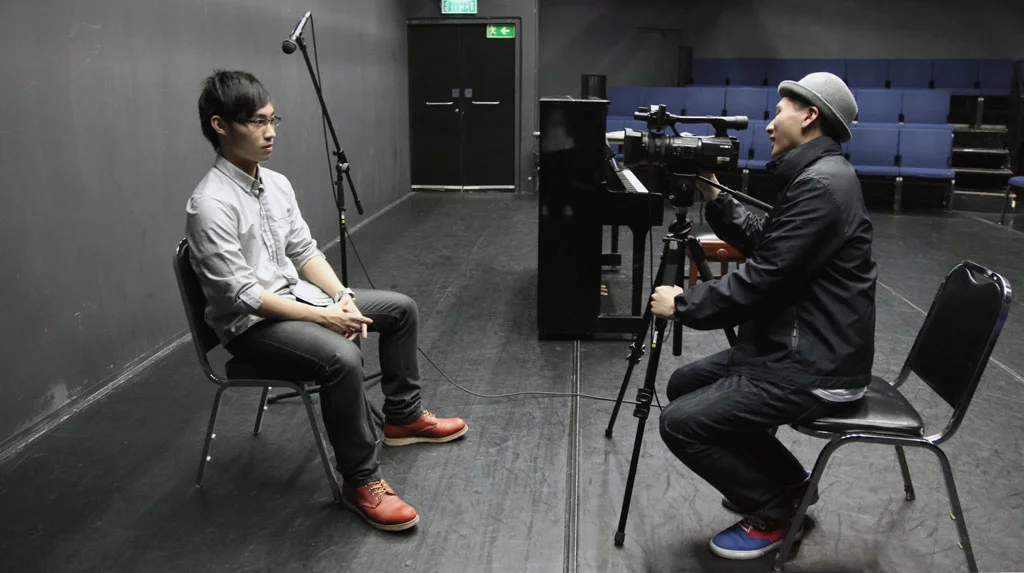 ​Fig. 3. Interviewing one of the participants.