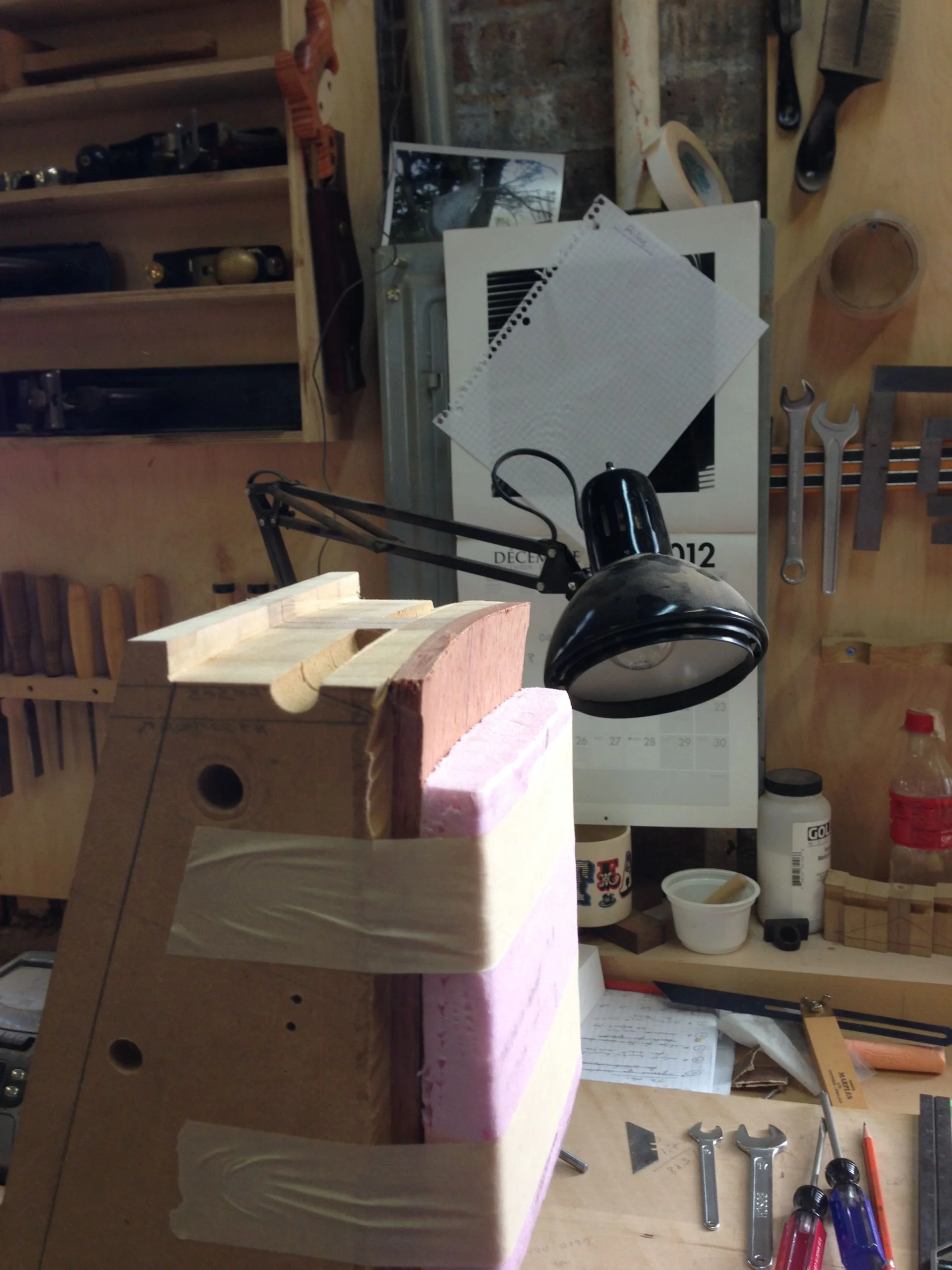   The top of the form gives me a curved surface upon which to run a handheld router.     