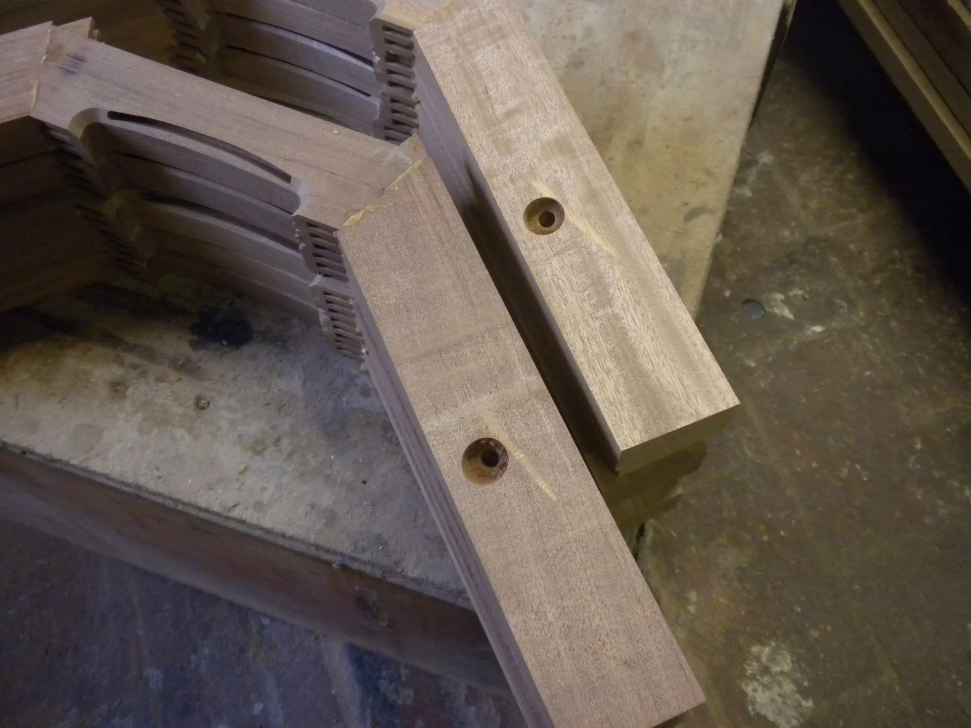  Mortice for the back leg and a centered dowel for strength.  