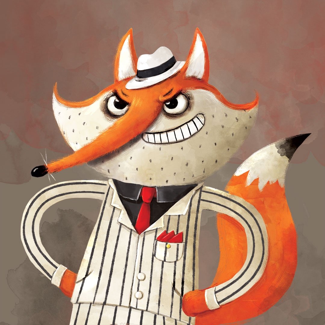 Gangster fox illustration