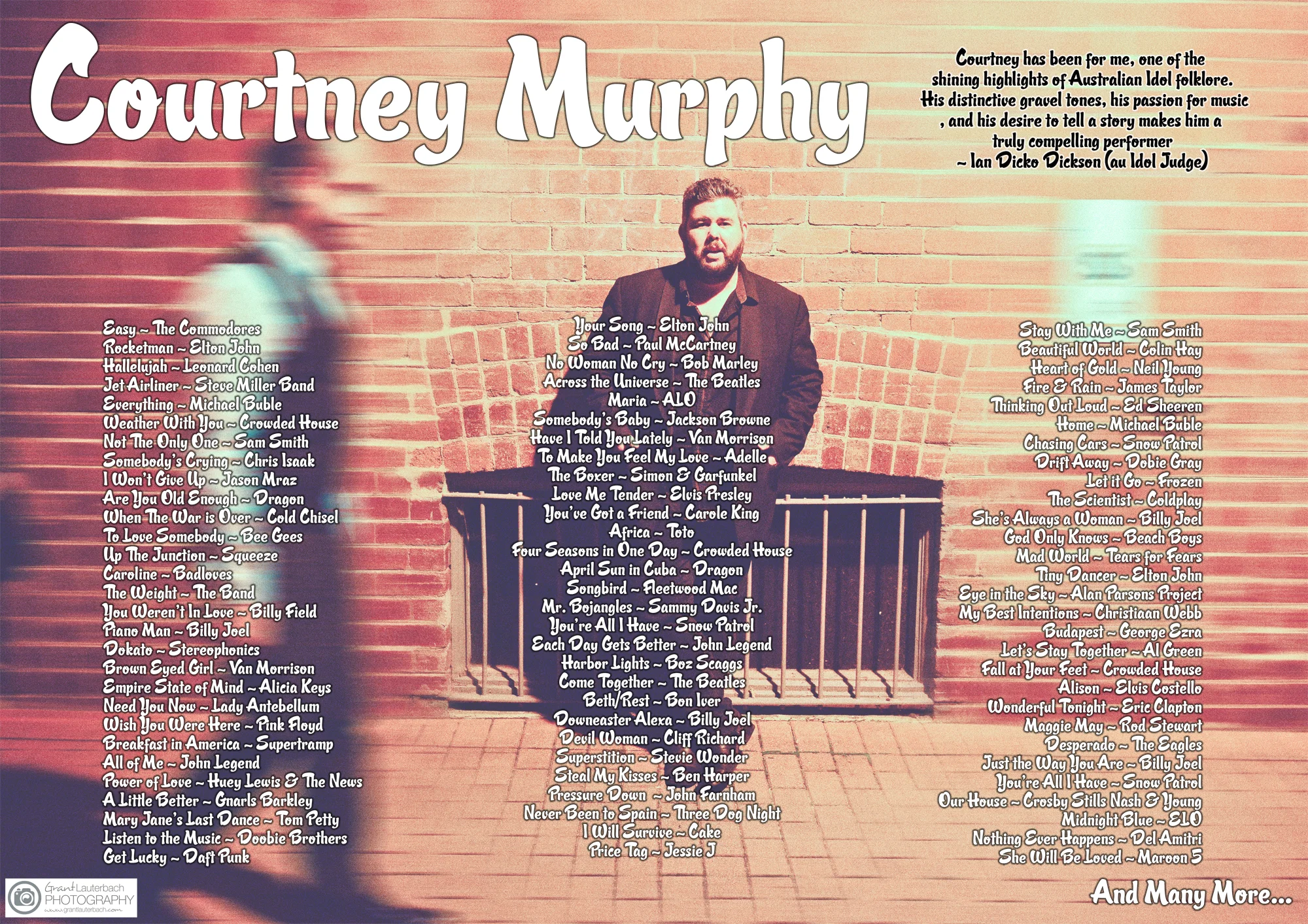 Click to read a sample of Courtney's solo repertoire.