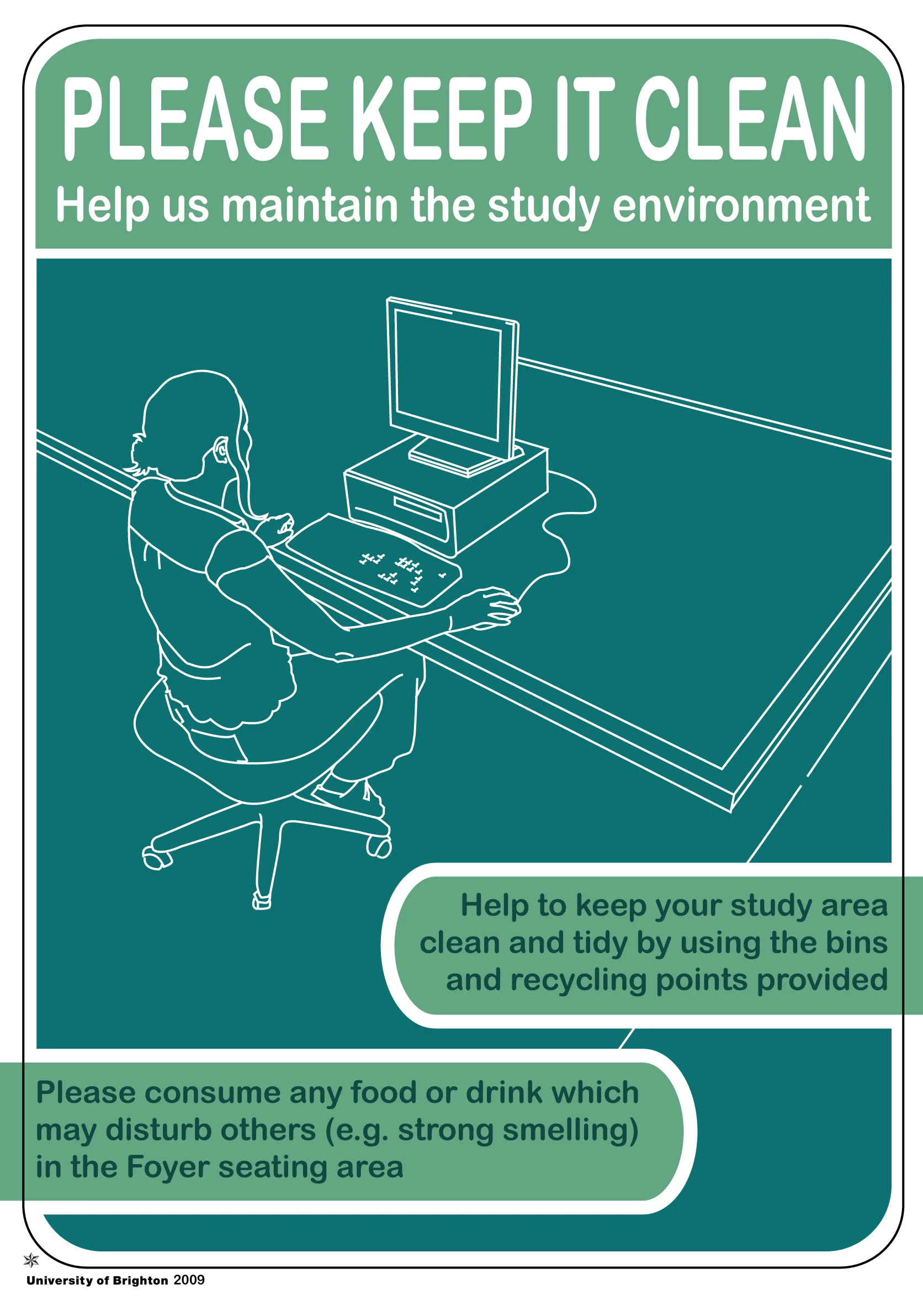 Poster for use within Brighton University library services. Copyright University of Brighton