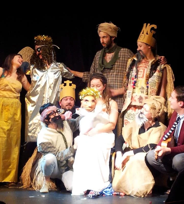 Closing moments of the Happy Clap Trap Xmas Nativity Special. Marlborough Theatre, Dec 2012.