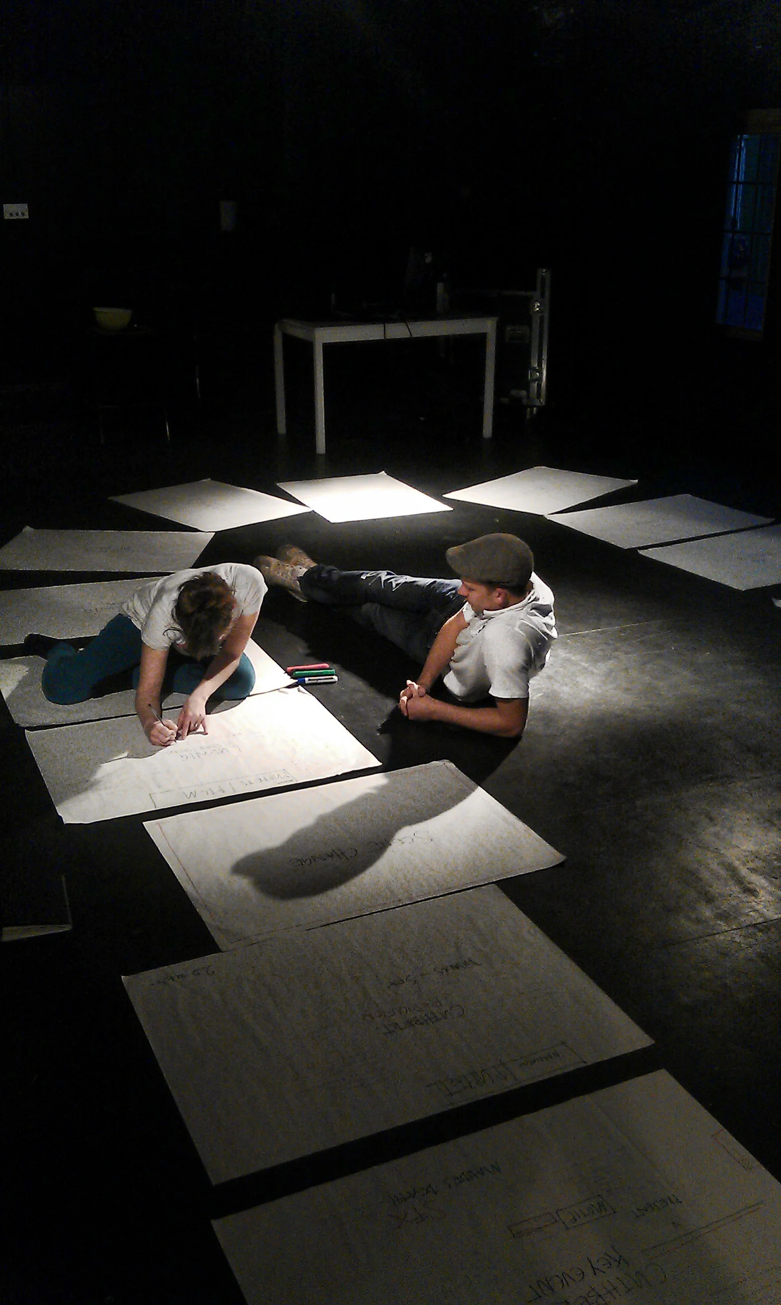 Annie Brooks and Ulysses Black recruit Jack Stigner as Dramaturge, to iron out the creases and help build a solid and exciting series of narrative arcs and internal dynamism. It was on this day, one wintry evening at the Nightingale Theatre, that we decided to build a puppet show like a film, complete with camera angles, close-ups, montages alongside the more conventional narrative structures like plot twists and reveals. 