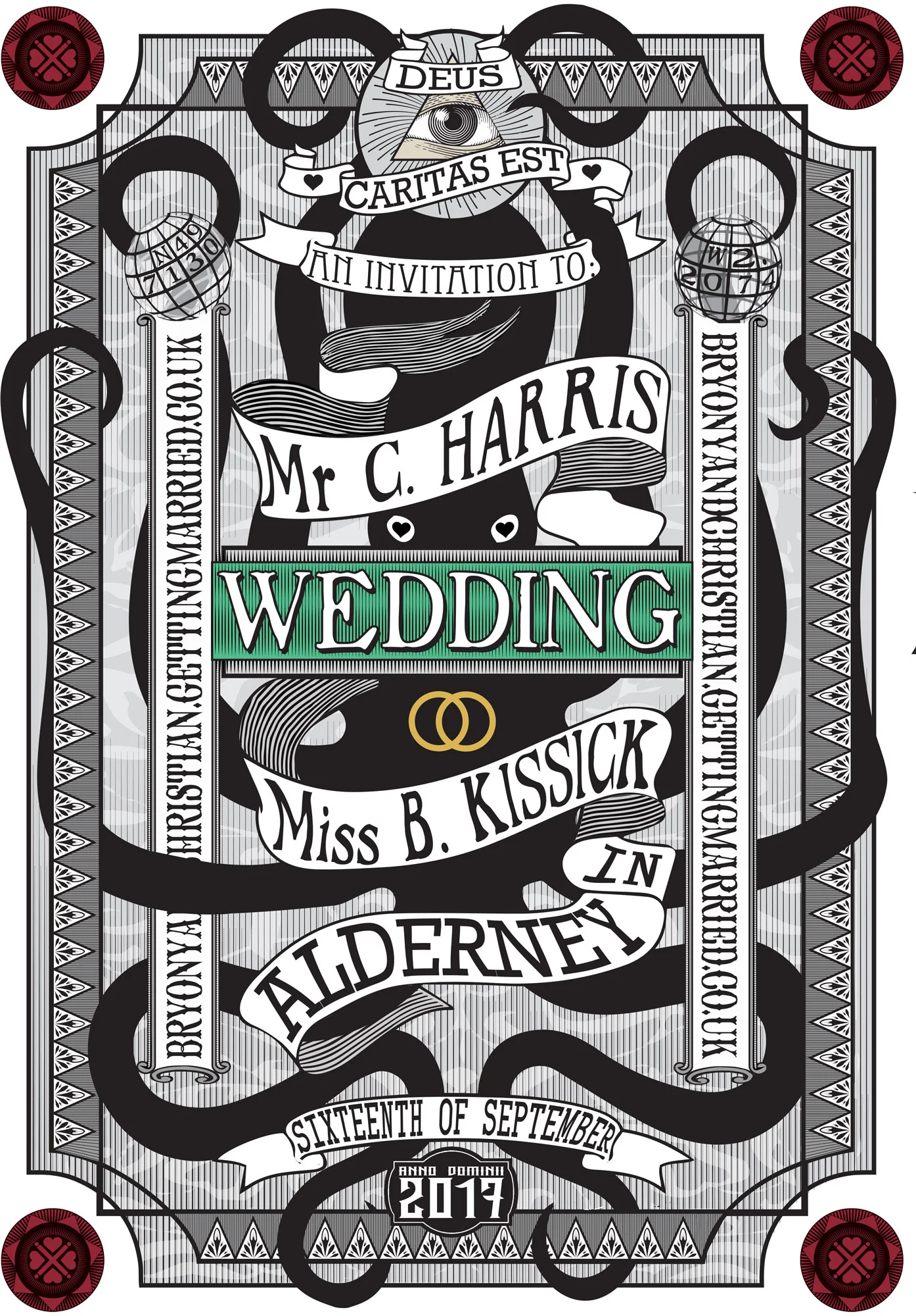 Wedding invitation for the Ravenscrofts