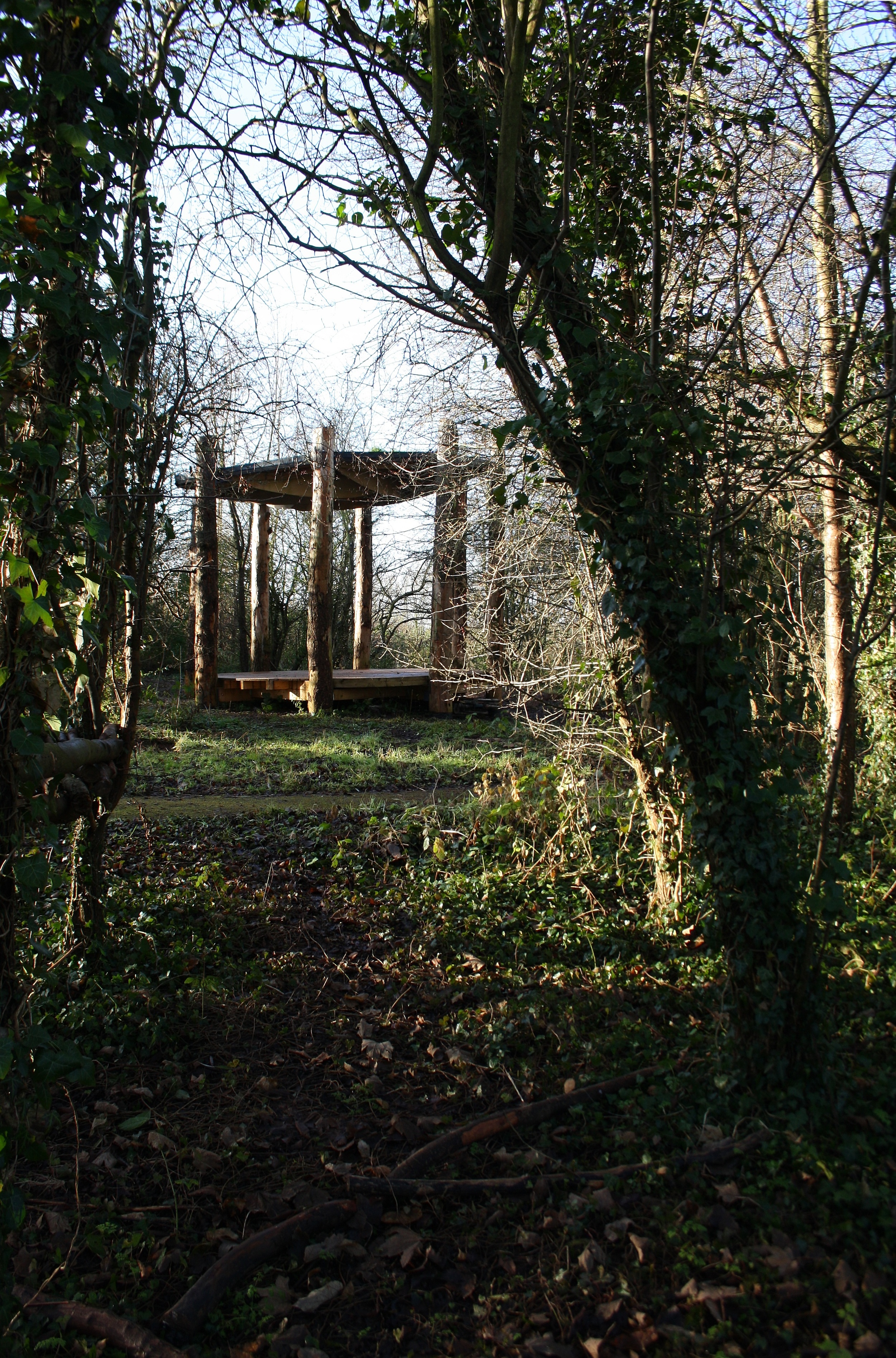 Self-build land shelter gets its roof