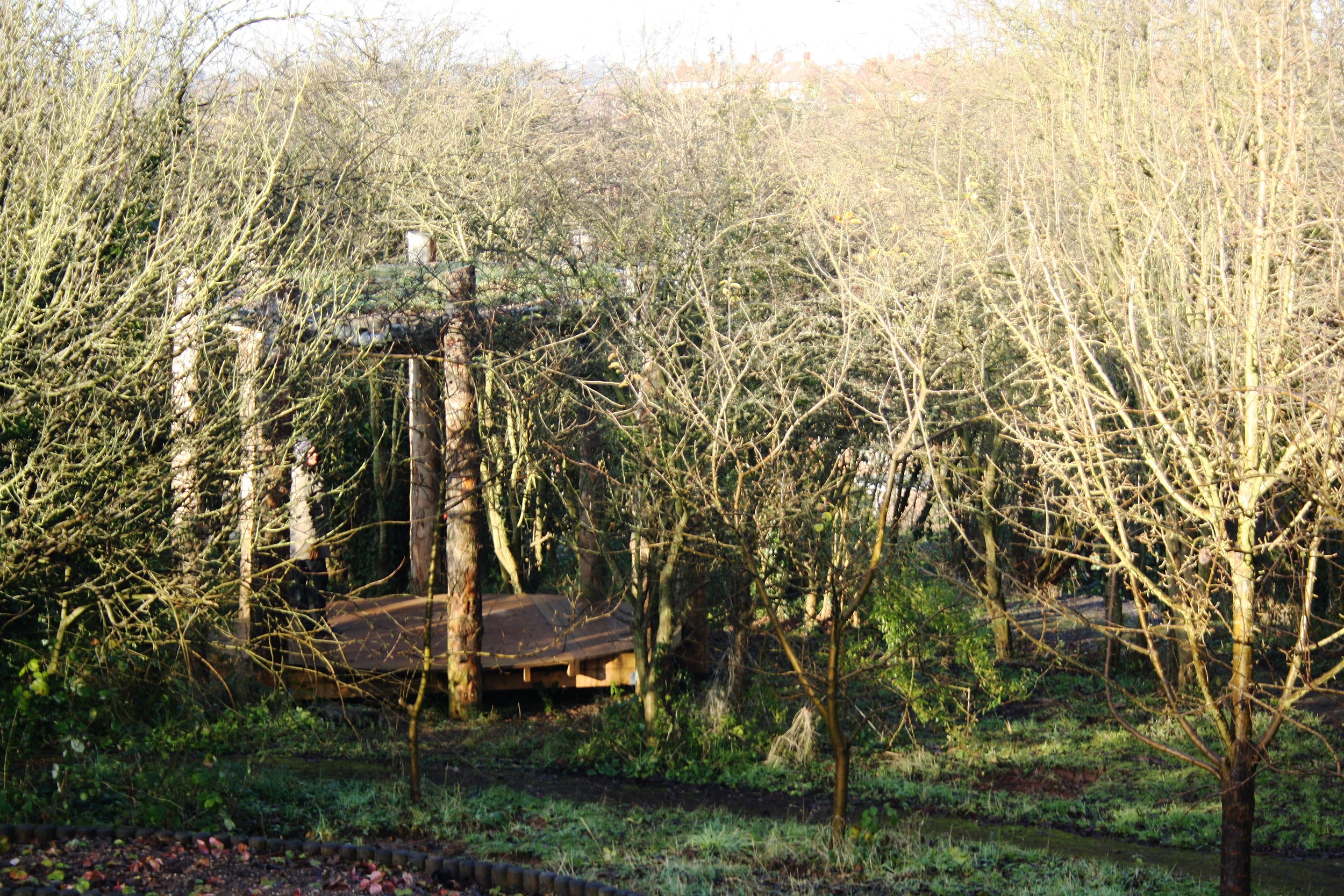 Self-build land shelter gets its roof