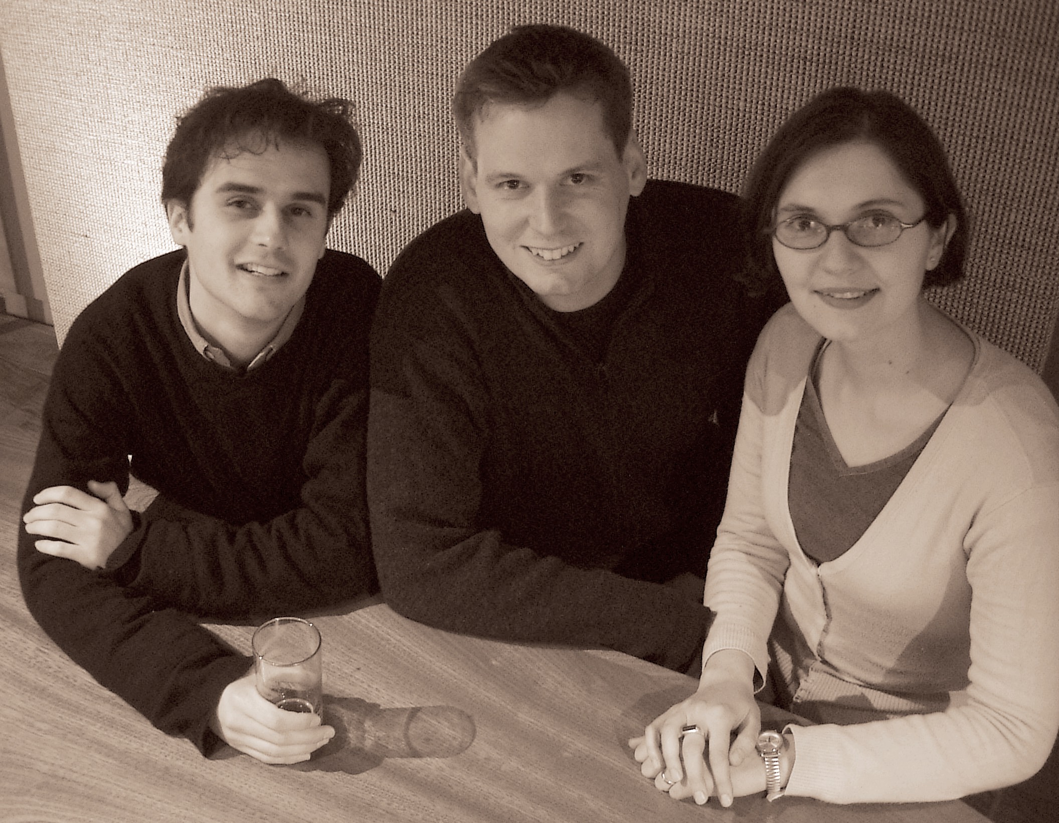 A fresh faced 2hD: as we were in 2003... (from left: Thibaut, Tom and Alina)