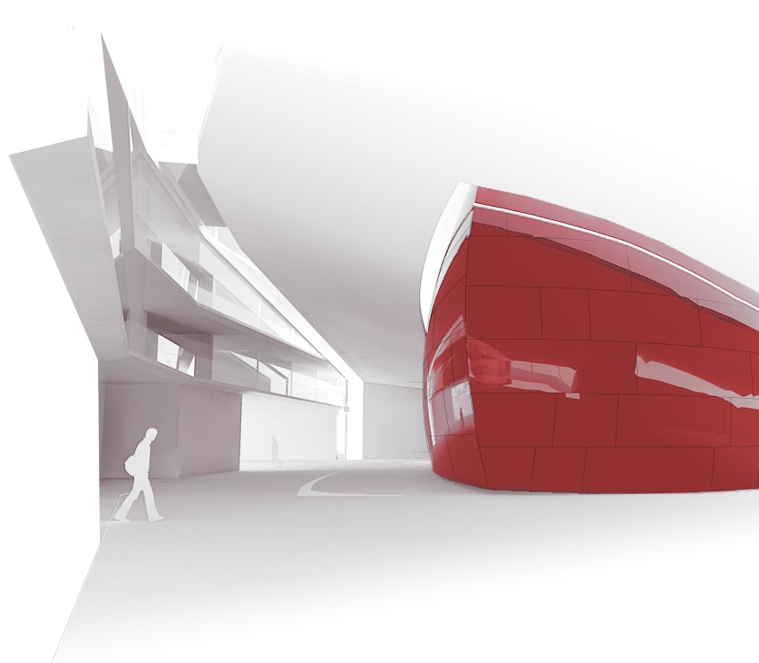 The Heart of the iHub: a brightly coloured conference theatre in the social exhibition space