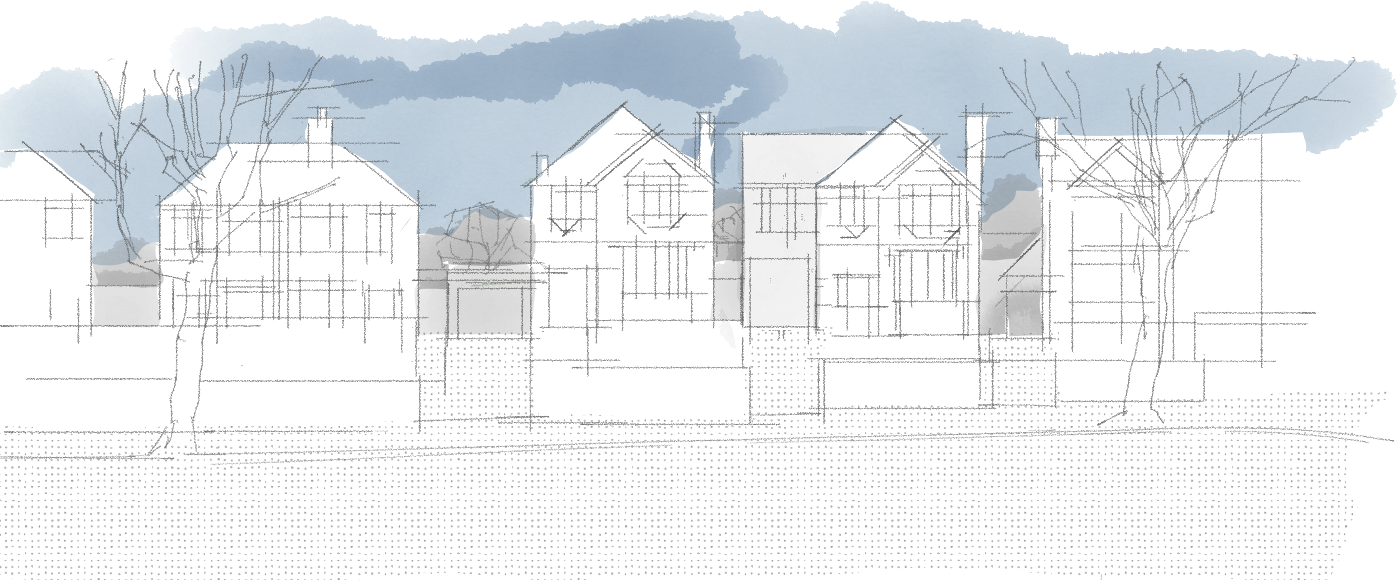 Street scene with bulky pitched roof extension