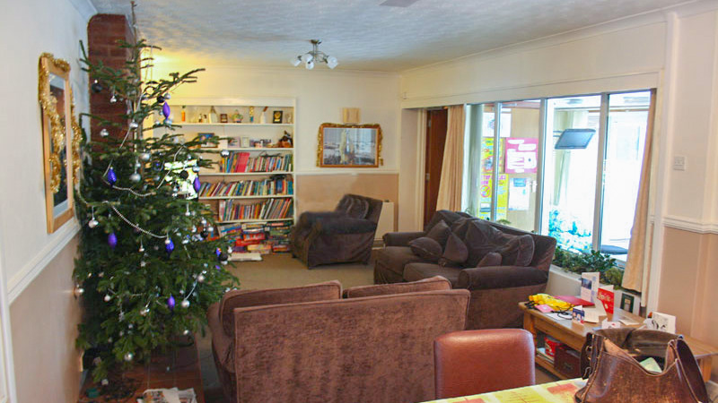 The shared living room, before we started