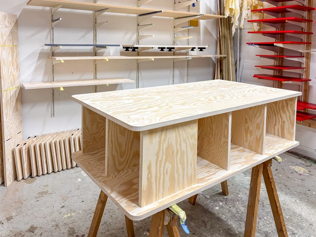 Components of the fabricated furniture in our wood workshop at kroloftet