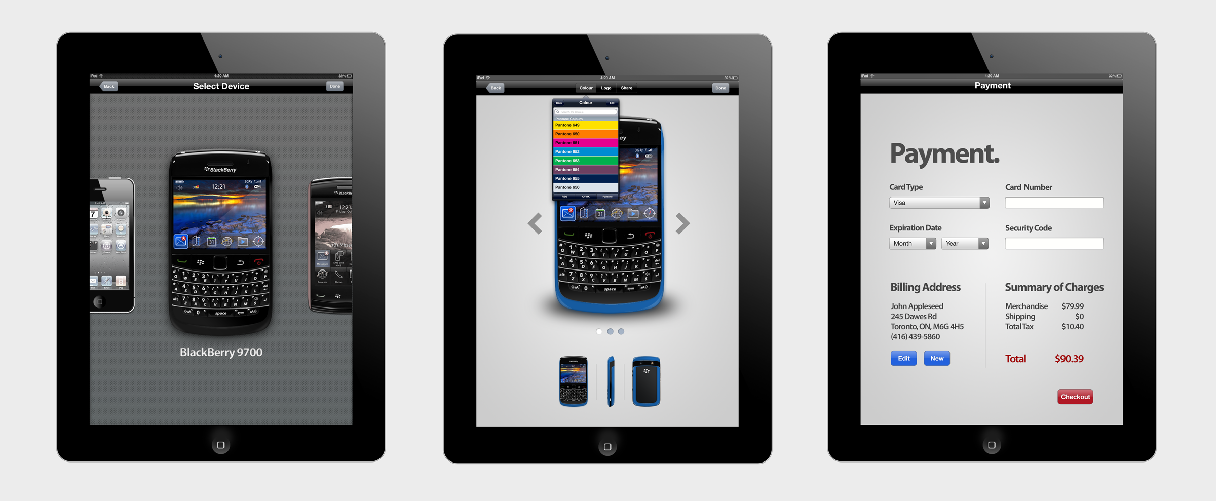 Device Customization App Interface