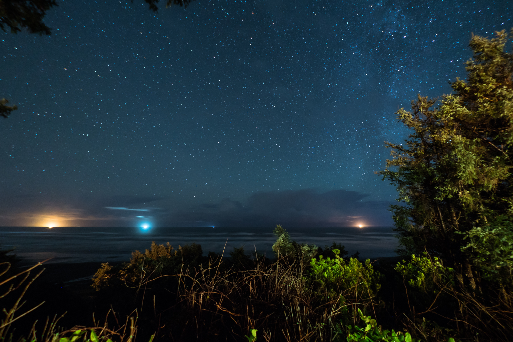 A sky full of stars off of Washington’s Pacific coastline.