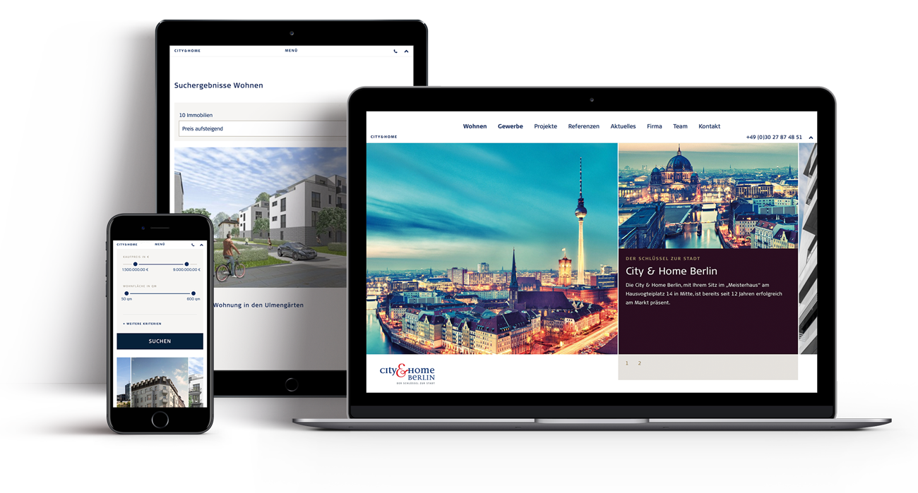 City & Home responsive portfolio for a real estate agency