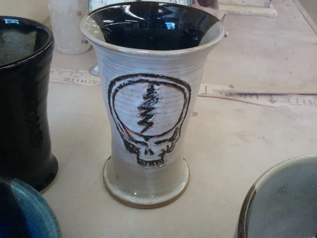 Grateful Dead Goblet - black/white glaze